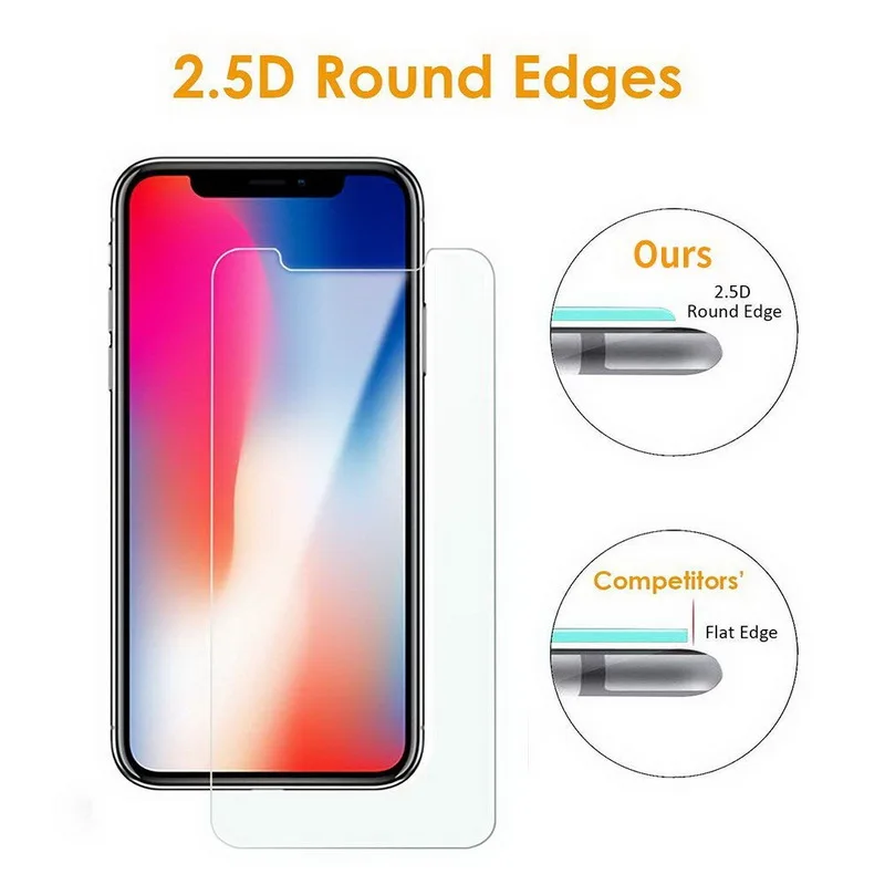 Ультратонкое закаленное стекло 9H для iPhone 8 7 6 6S Plus Защитная пленка экрана iphone x XS MAX