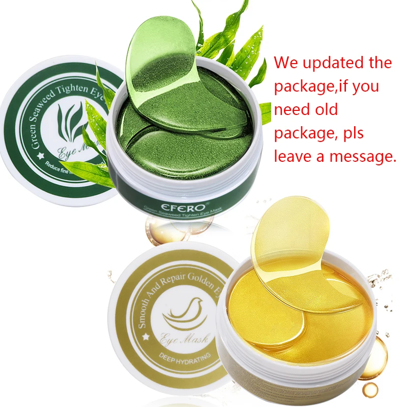 

EFERO 120pcs Eye Mask Pads Anti Wrinkle Eye Bags Dark Circles Puffy Whey Protein Collagen Eye Mask Face Mask Green Eyes Patches