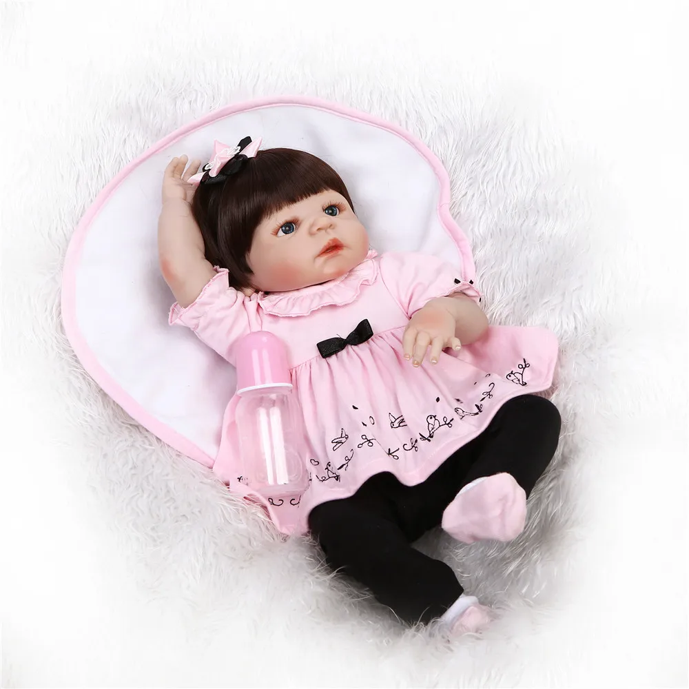 23 ''Реалистичного жив куклы младенцы Reborn всего тела силикона Baby Doll Bebe девочка