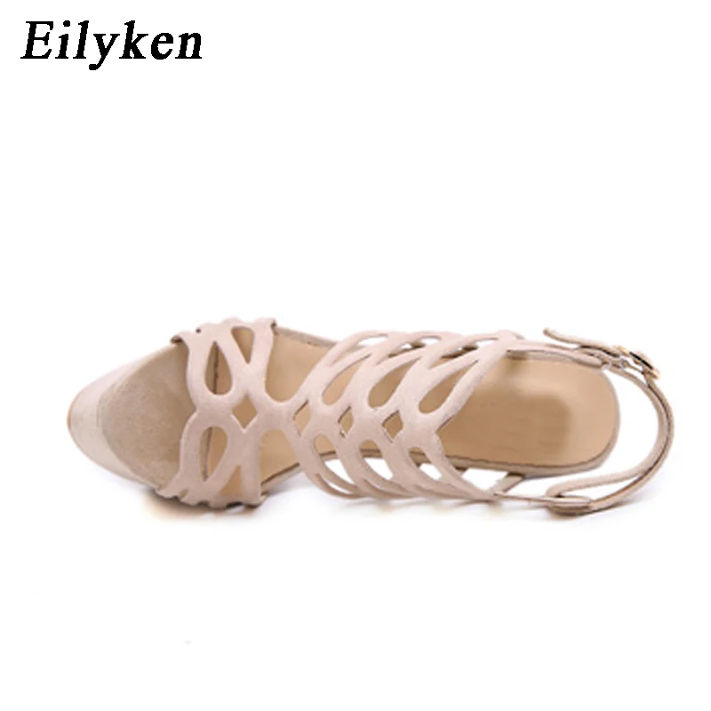 Eilyken/Новинка 2021 года Черные женские модные босоножки на платформе Пикантные