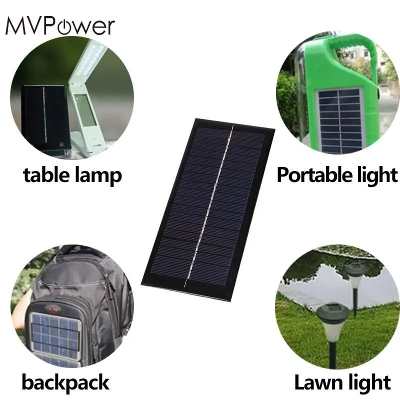 Мини эпоксидная солнечная панель MVPower 5V 2W 25MA 45х25 мм внешний аккумулятор для