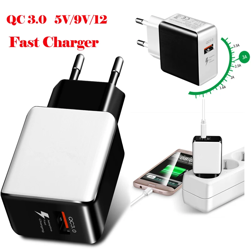 Usb зарядное устройство QC3.0 Быстрая зарядка USBTravel настенное адаптер ЕС США штекер 3