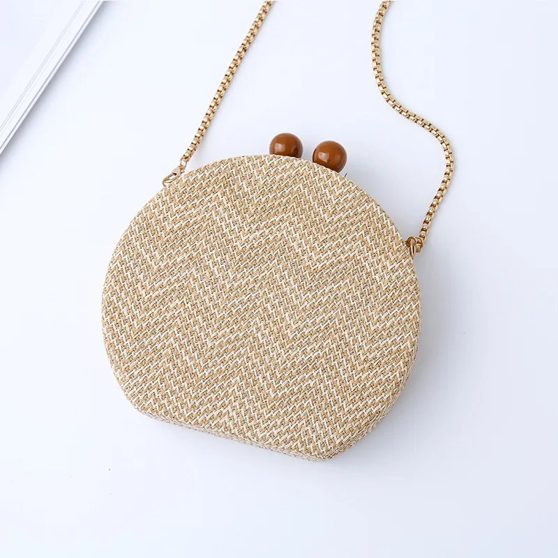 New Women Summer Knitting Handbag Brand Fashion Evening Bag Round Straw Beach Mini Messenger Unique Wallet Hot Clutch | Багаж и сумки