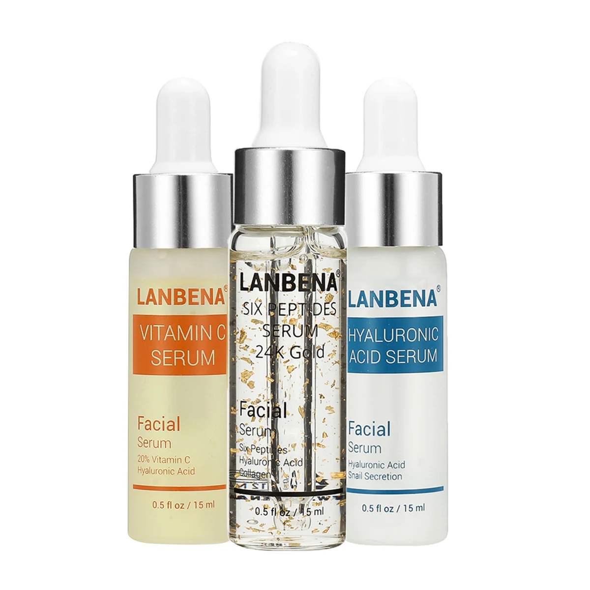 Сыворотка для лица LANBENA 3 шт./компл. витамин С + 6 сыворотка с пептидами 24 К золото