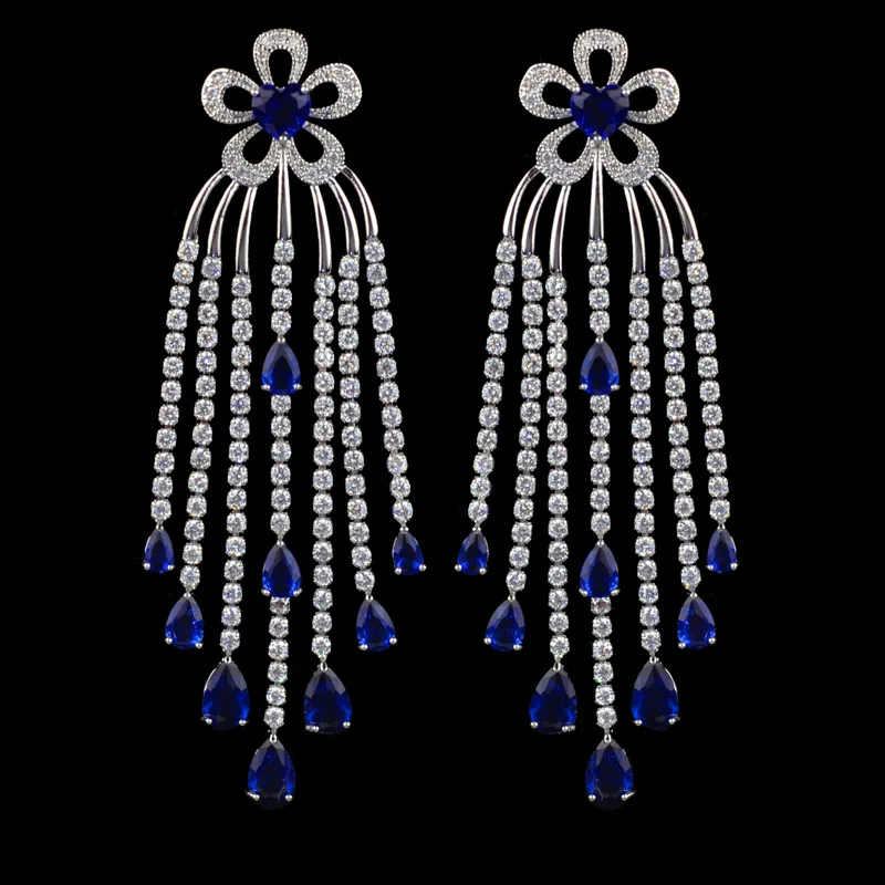 Новый дизайн Роскошные брендовые модные жёлтые золотые серьги-кисточки с