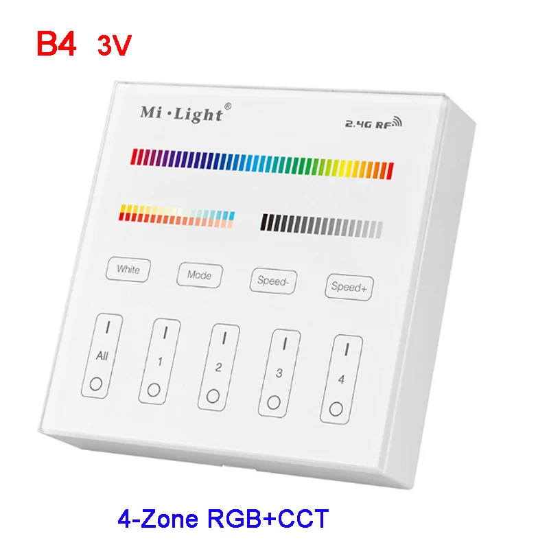 B4 3V Miboxer2.4G 4-Zone умная панель WiFi iBox RGB+ CCT/RGBWW светодиодный светильник FUT039/FUT092/FUT089/iBox2/iBox1/B4/T4/B8 - Цвет: B4 3V