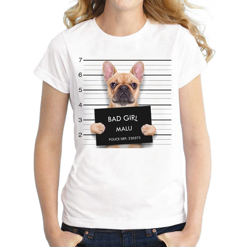 Лидер продаж 2016 дизайнерская женская футболка с изображением собаки полиции