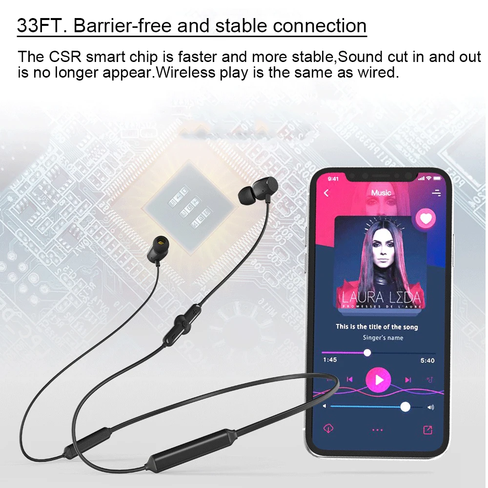 500 мАч длительным временем ожидания Bluetooth наушники IPX5 Водонепроницаемый
