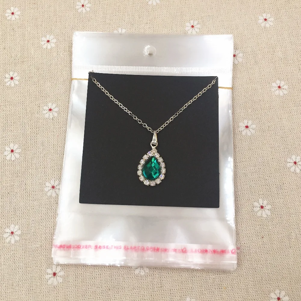 100 шт чистые Пустые Квадратные ожерелья карты Крафт бумага с Opp мешком для