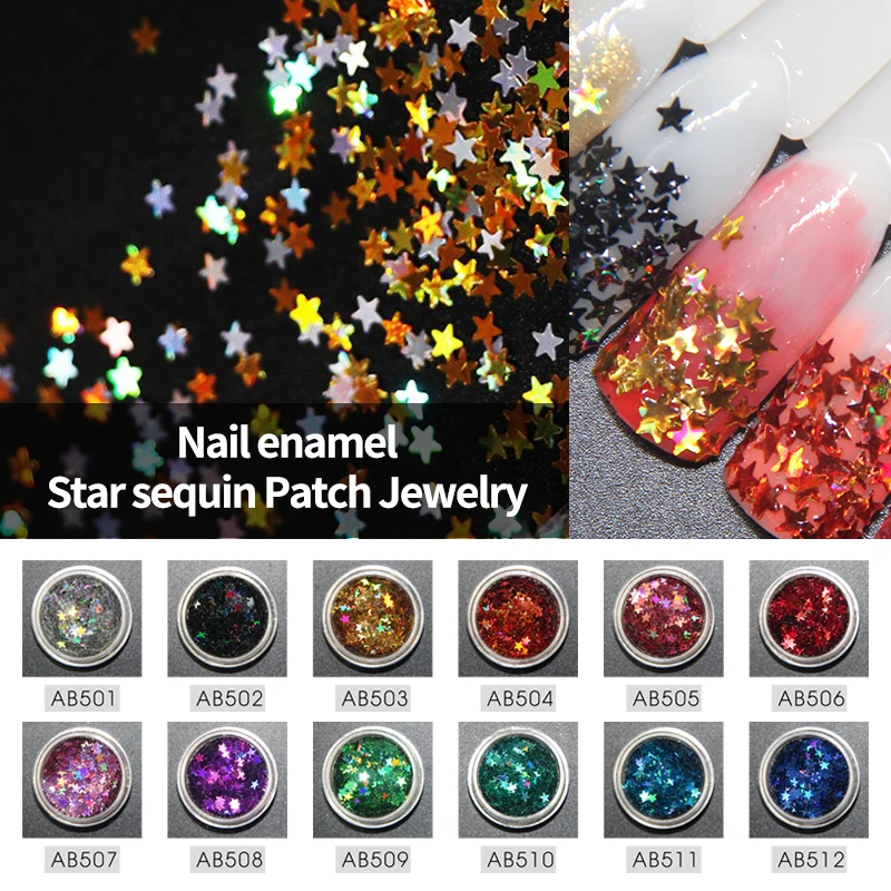 Sarness 1 коробка Блестящие Блестки для ногтей красочные Naila блестящие лазерные
