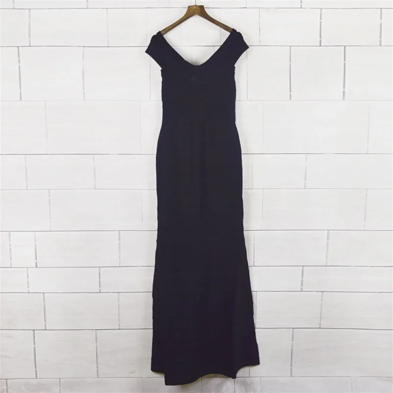 New Fashion Long Bandage Mermaid Dress HL Rayon Sexy Off The Shoulder V Neck Celebrity Evening Party Women Dresses Bodycon | Женская