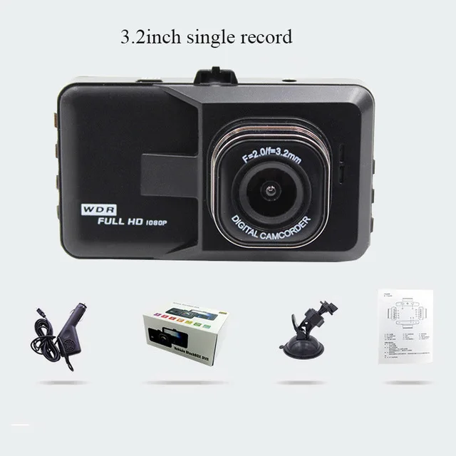 3inch Single Record Новая мода 3/3. 2 дюйма Full HD 1080P камера рекордер Автомобильный видеорегистратор Камера 90/170 градусов широкий угол парковки мониторинг тире камера - Название цвета: 3inch Single Record