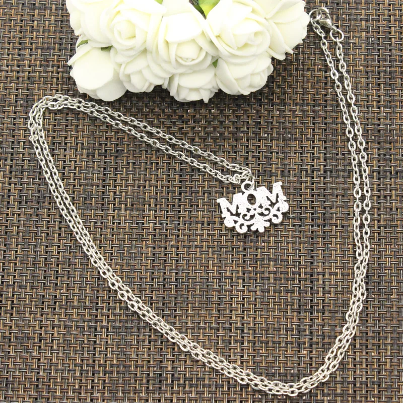 Новая мода мама цветок Подвески Круглый крест цепи Короткие Длинные мужские