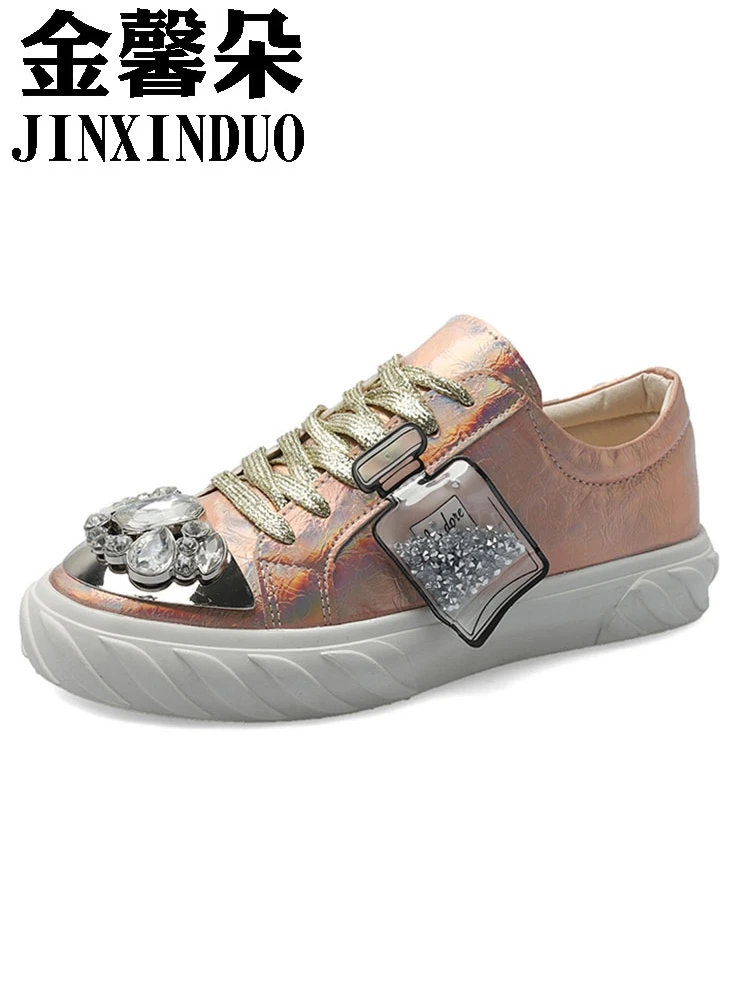 2019 на плоской подошве Стразы с кеды водонепроницаемые Мокасины туфли открытым