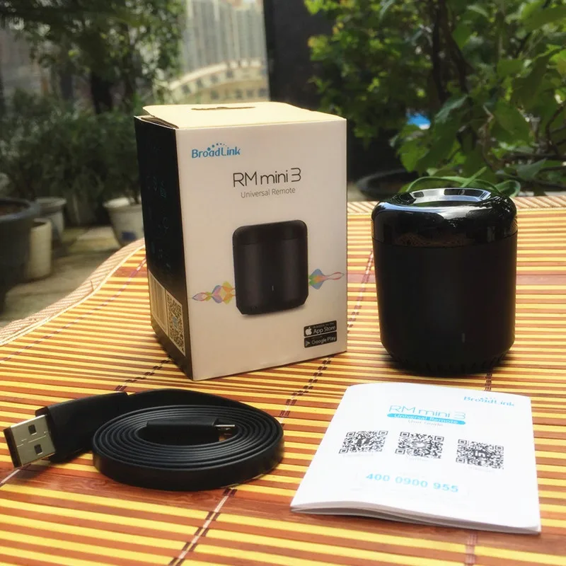 Универсальный пульт дистанционного управления Broadlink RM Mini3 Black Bean, WiFi+ IR для умного дома, совместим с Alexa, One for All Infrare