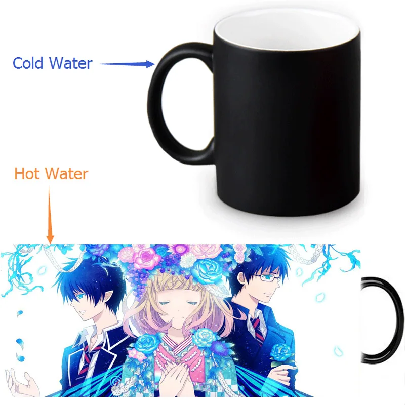 Кружки Ao no Exorcist кофейная кружка с тепловыделением для горячей воды меняющая цвет