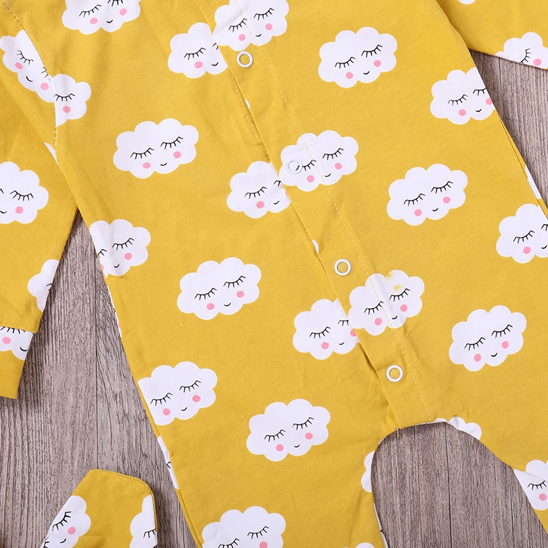 2019 детская одежда дети облако Длинные рукава Комбинезон повязка на голову с