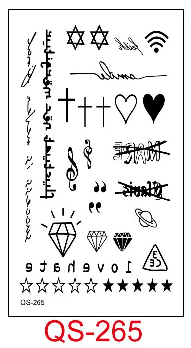 Водостойкие Временные татуировки-наклейки музыкальные буквы звезда поддельные