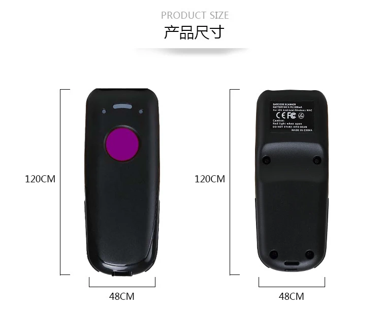 Портативный карманный беспроводной Мини 2D сканер QR кода Ручной Bluetooth штрих для