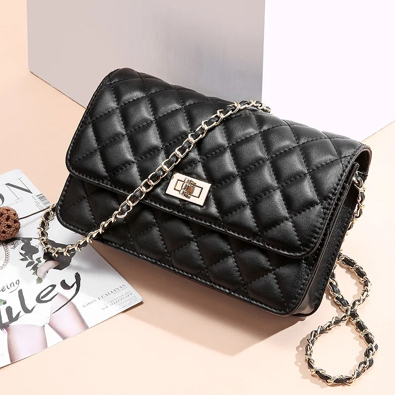 Metal chain bags Diamond lattice pattern women shoulder bag 2019 summer beach messenger for girls sac female ladies packet | Багаж и сумки