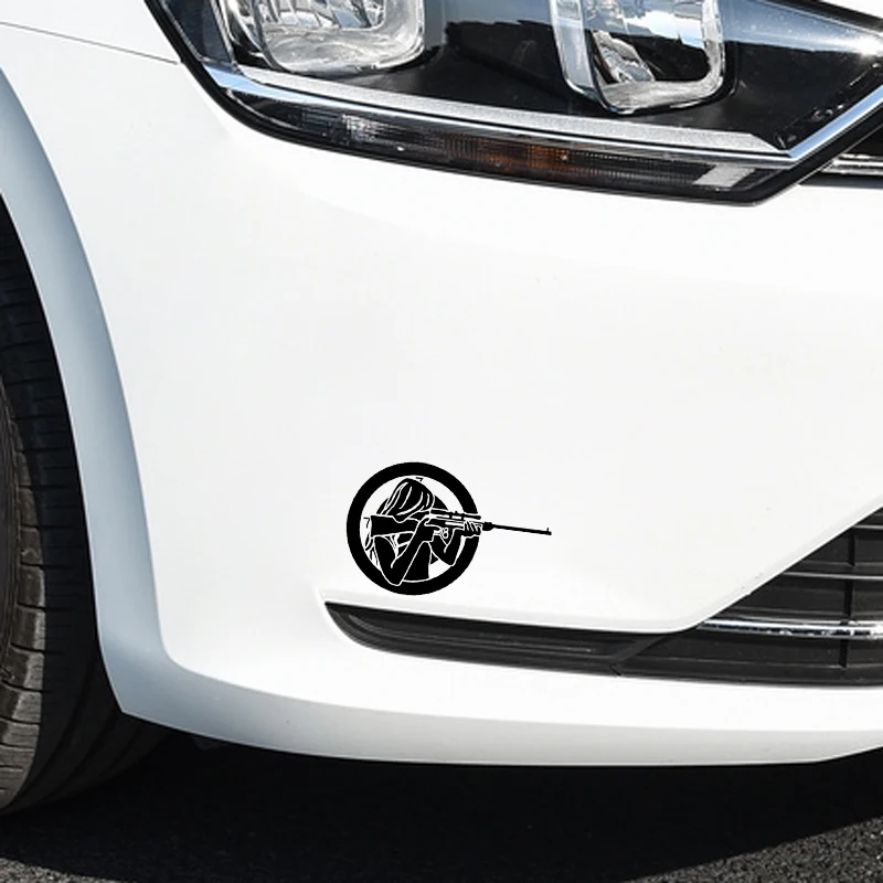 

YJZT 14.1*9.1CM Coolest Hunter And Gun Decoration Car Sticker Vinyl High Quality Accessories C12-0320