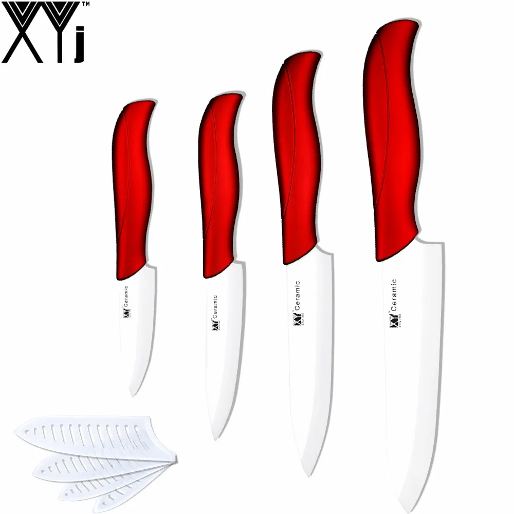 4 шт. Керамика Ножи набор 3 &quot4&quot 5 &quot6&quot белый лезвие Red Wave ручка Кухня xyj