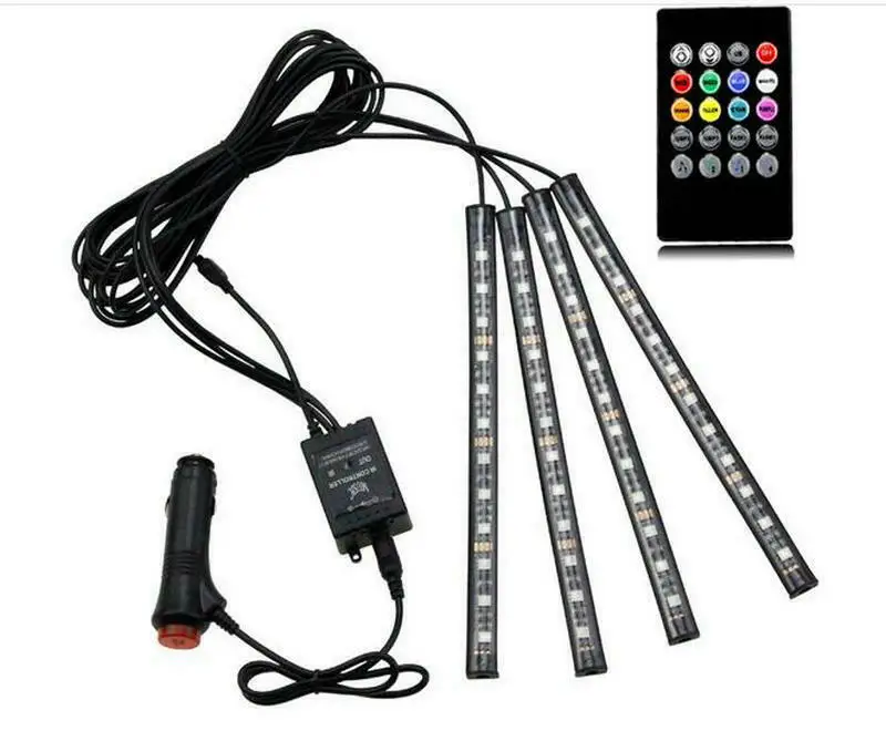 Универсальный RGB 12 LED Автомобильный внедорожник аксессуары напольный