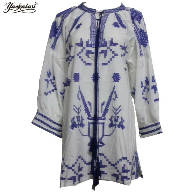 Женское платье с цветочным принтом длинным рукавом и круглым вырезом|dress bohemian|women