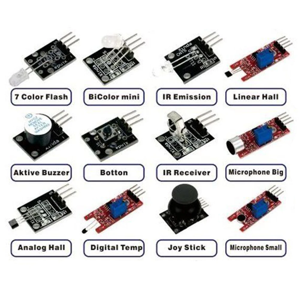 37 Сенсор s Ассортимент Комплект в 1 модуль Starter Kit MCU Educ inclue 2 цвет светодиодный