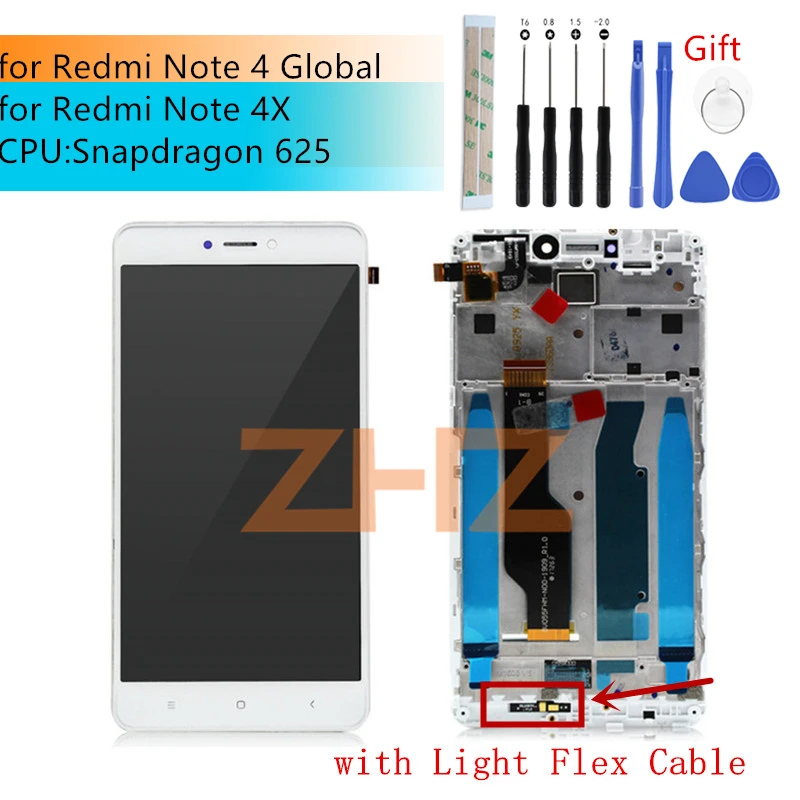 Для Xiaomi redmi note 4 глобальная версия lcd кодирующий преобразователь сенсорного экрана в сборе+ рамка для redmi note 4x snapdragon 625 запасные части