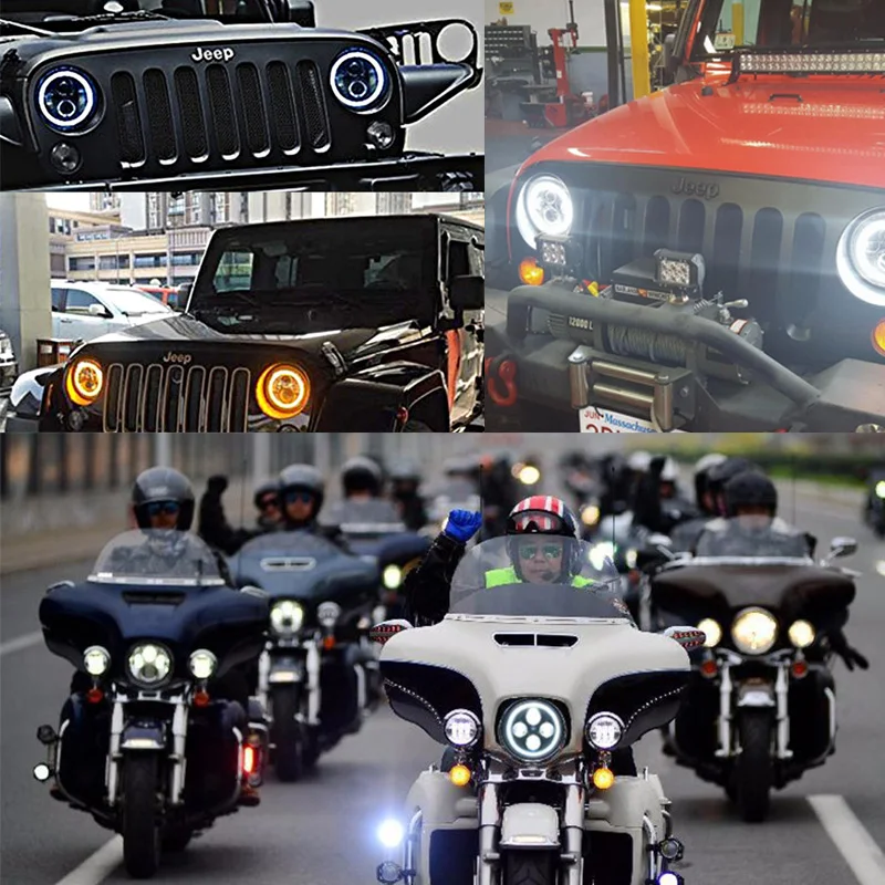 Светодиодная фара FADUIES 7 дюймов H4 H13 дальний и ближний свет с сигналом поворота DRL