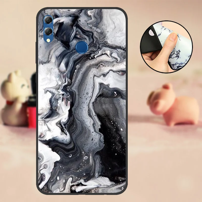 ADLLV Чехол для huawei Honor 8X черный мягкий Силиконовый ТПУ чехол из ТПУ чехол для huawei Honor 8X бампер с милым рисунком черный чехол - Цвет: ADLLV