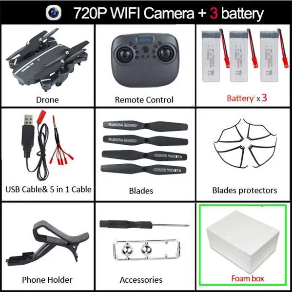 2mp wifi cam 3 BAT 8807 Вт 8807 Elfie Дрон мини складной селфи Дрон с HD камерой дроны WiFi FPV Квадрокоптер RC вертолет visuo Xs809hw x101hw - Цвет: 2mp wifi cam 3 BAT