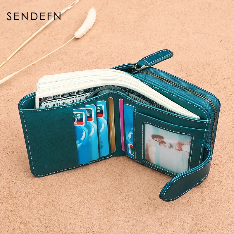 Кошелек Sendefn Женский кожаный на молнии|Женские кошельки| |