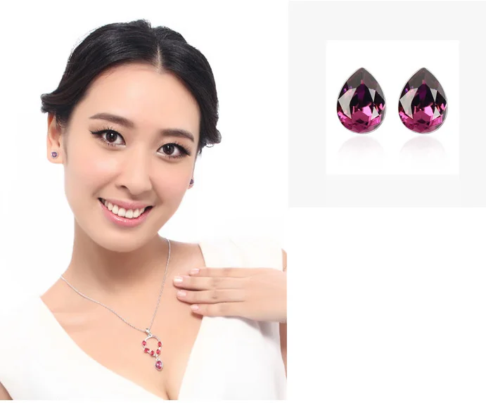 Романтический в виде капли воды с украшением кристаллов от Swarovski серьги гвоздики