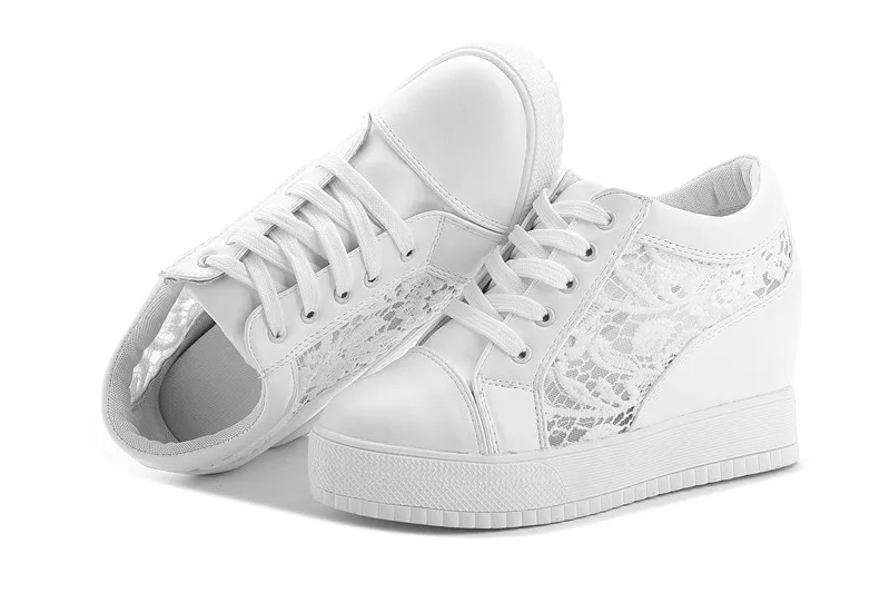 Модная женская обувь на танкетке увеличивающая рост повседневная кроссовки