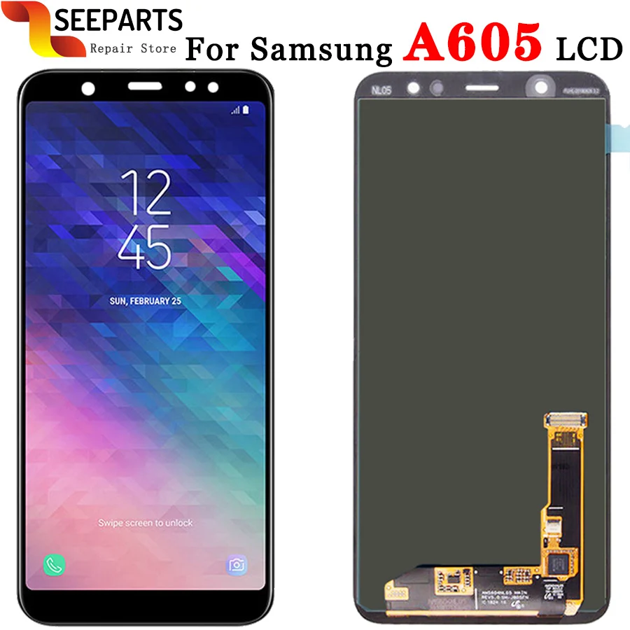 Для Samsung Galaxy A6 Plus 2018 ЖК сенсорный экран дигитайзер в сборе для + samsung A605 A605fd |