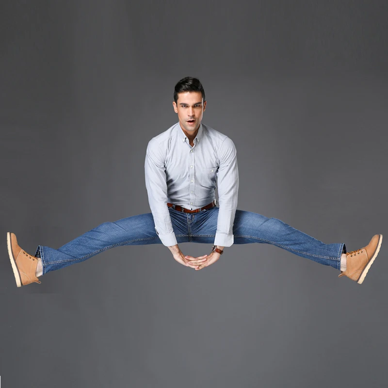 2018 Mens Blue Jeans Slim Fit Stretch Denim Casual Quality Pants Business Trousers for Man Boys Jean Homme | Мужская одежда
