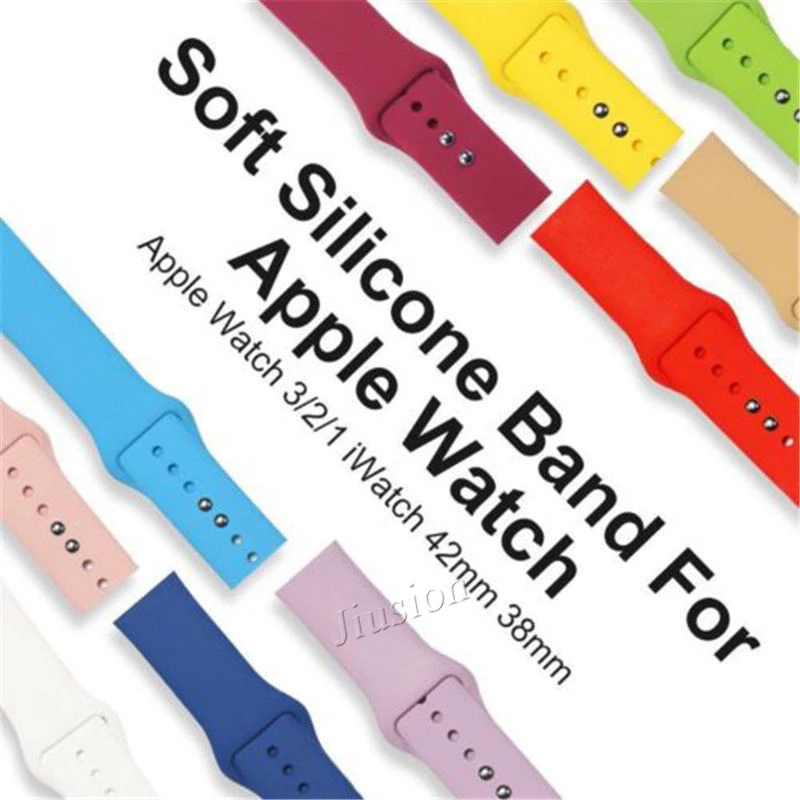 Силиконовый сменный ремешок для Apple Watch 38 мм 42 3/2/1 Ios Smartwatch наручный браслет I