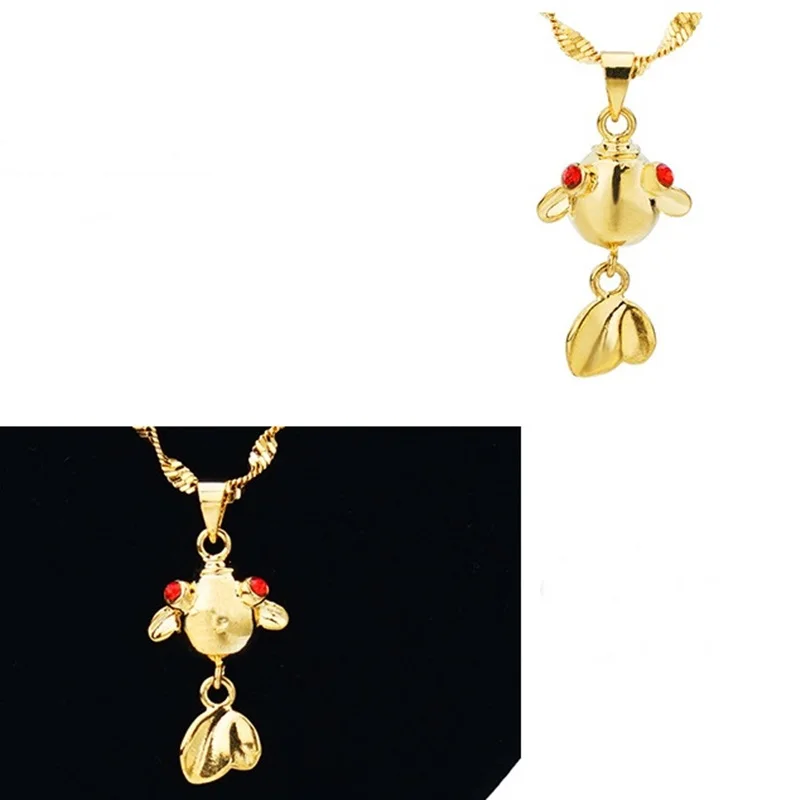 OMHXFC Wholesale European Fashion Woman Man Unisex Party Birthday Wedding Gift Goldfish Zircon 18KT Real Gold Charm Pendant PN94 | Украшения