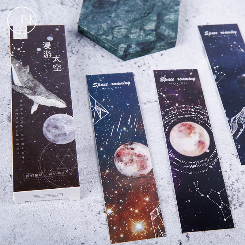 30 шт./кор. мечта пространство Созвездие бумажная Закладка для книги канцелярские принадлежности закладки книжные держатели карты сообщения школьные принадлежности papelaria