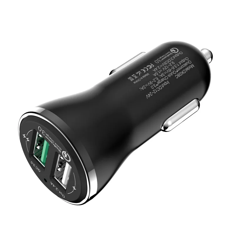 Автомобильное двойное USB быстрое зарядное устройство Быстрая зарядка 3 0 для