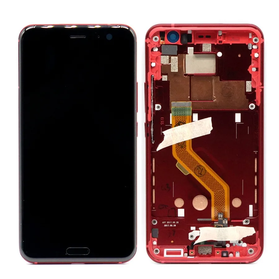 Супер ЖК-дисплей для 5," htc U11 ЖК-дисплей Дисплей кодирующий преобразователь сенсорного экрана в сборе для htc U11 ЖК-дисплей с рамкой U-3w U-1w U-3u Замена