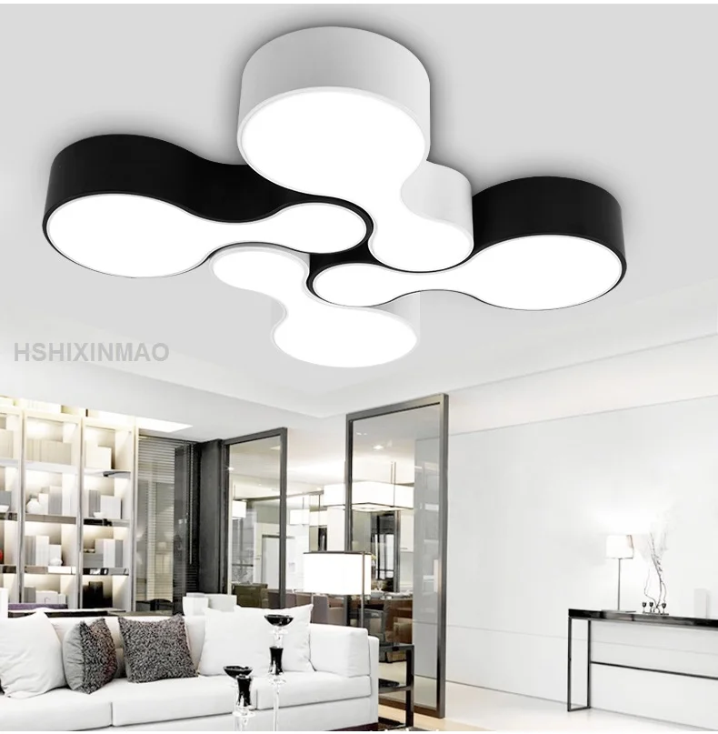 

NEW Modern Led Bowling Ceiling Light Home Living Room Bedroom Minimalism Ceiling Lamps White And Black Body Decoration 85-265V