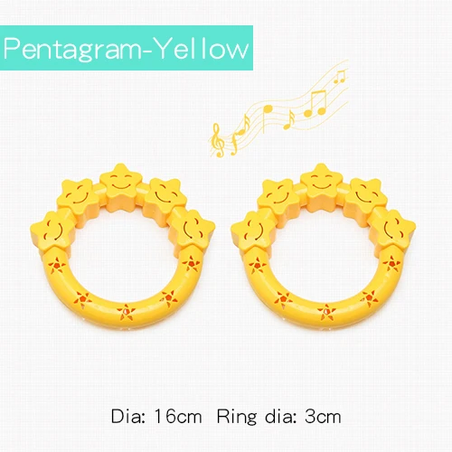 06pentagram Yellow Ruizhi Детские звуковые гимнастические кольца для детского сада Утренние упражнения на открытом воздухе спортивные игрушки школьные игры Детские игрушки RZ1056 - Цвет: 06pentagram Yellow
