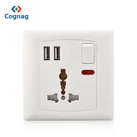 cognag white universal wall socket with dual usb port plug adapter single power socket 2 usb 2100ma