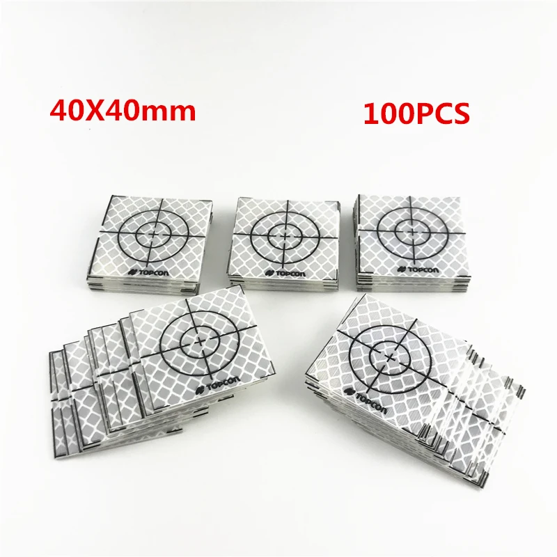 Новый 100 шт TOPCON 40x40 мм Отражатель Лист для общей станции|reflector sheet|reflective sheet