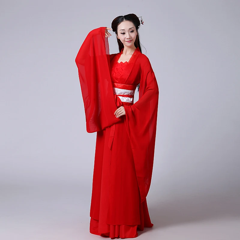 Новый Национальный костюм ханьфу Древний китайский Костюм Hanfu женская одежда