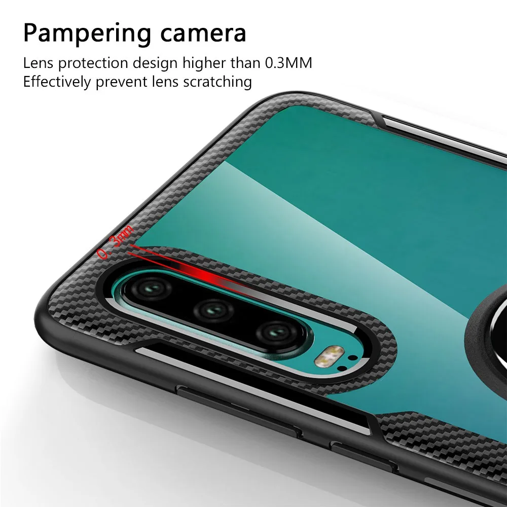 KISSCASE Armor чехлы для телефонов Huawei P20 P30 Lite Pro Mate 20 кольцевой держатель чехол Honor 8X 10