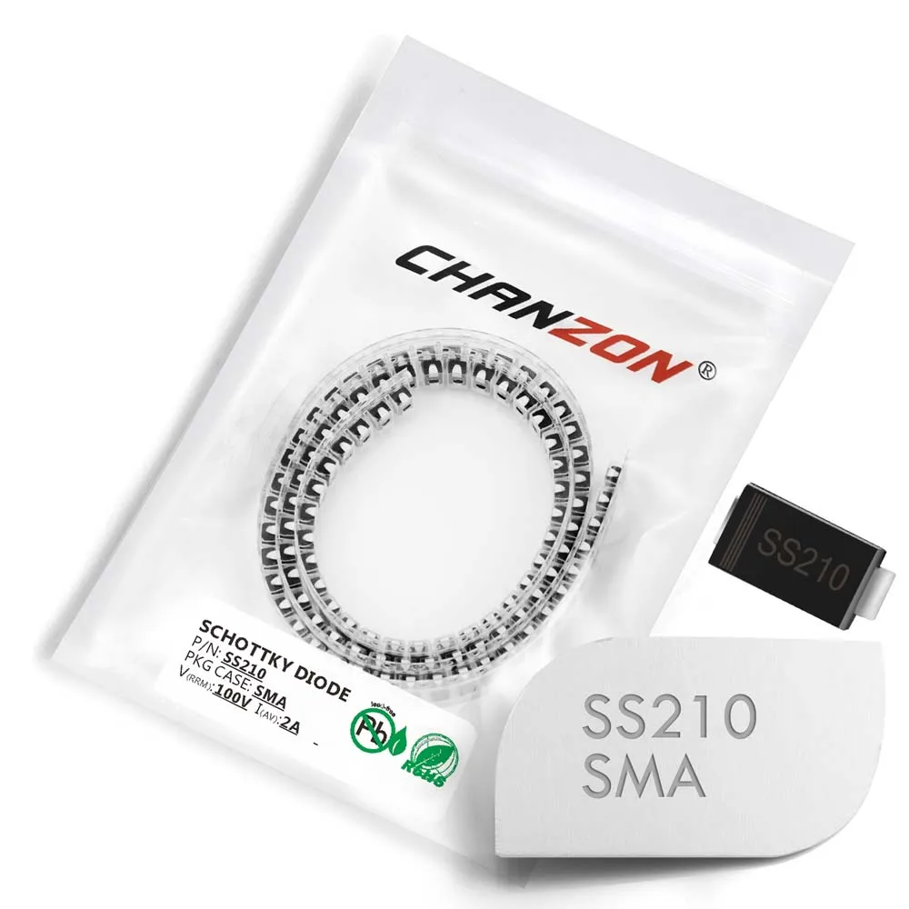 (100 шт.) SS210 SMD Schottky барьерные выпрямительные диоды 2A 100 в SMA (DO 214AC) 2 ампер Вольт|rectifier